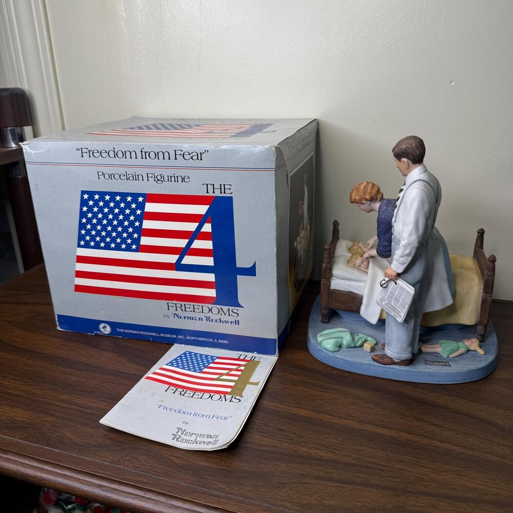 Vintage Norman Rockwell Freedom From Fear Figurine Museum Freedom Series
